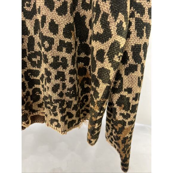 The Ragged Priest Leopard Print Oversized Sweater Distressed Knit Size S - Picture 2 of 9